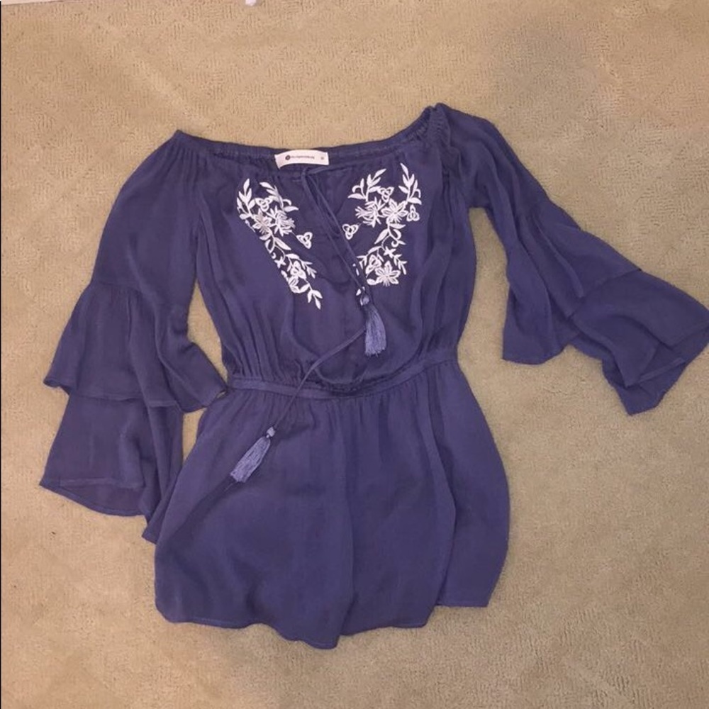 Impeccable Pig Violet Off-the-Shoulder Romper